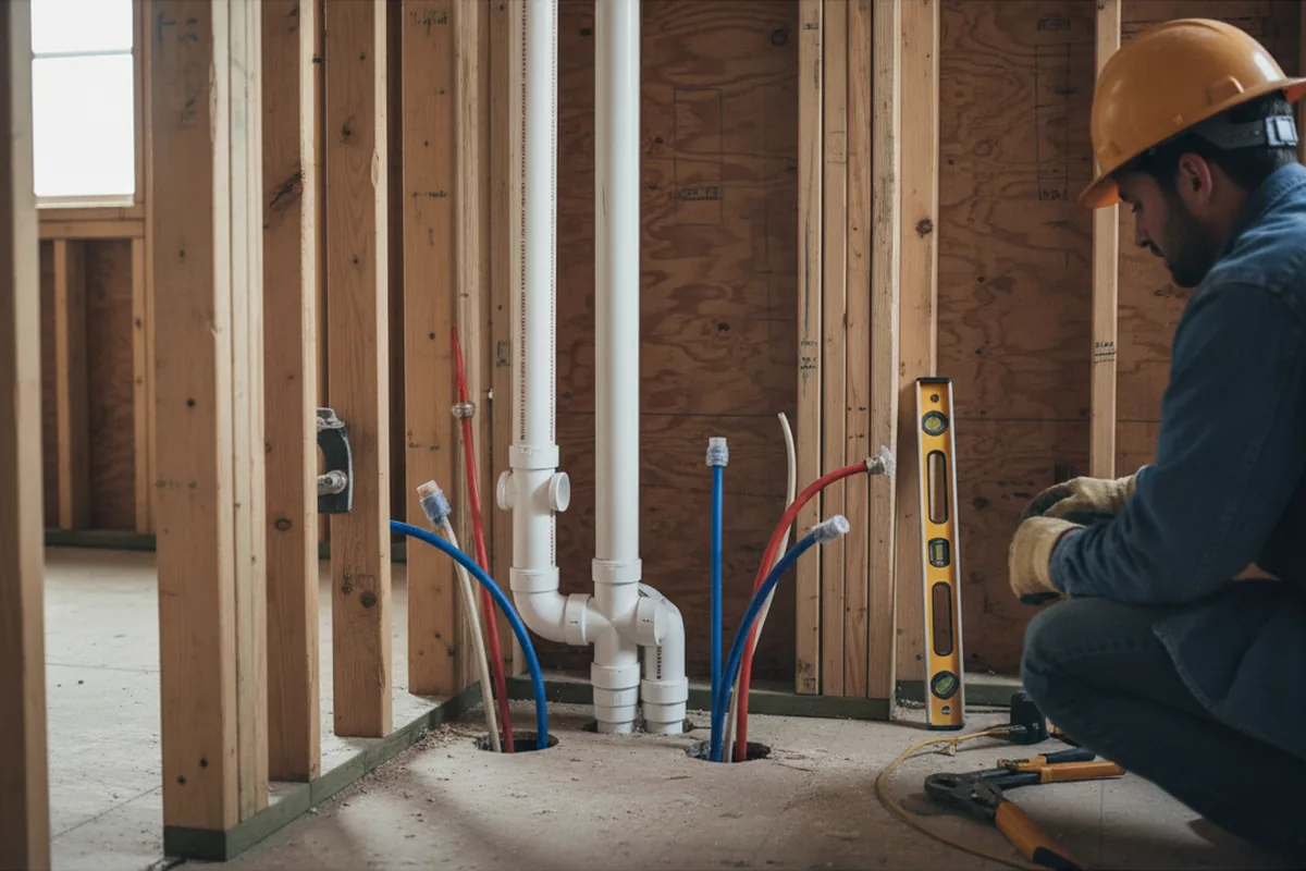 Drain and supply rough-in during Garbage Disposal Repair in Hughesville