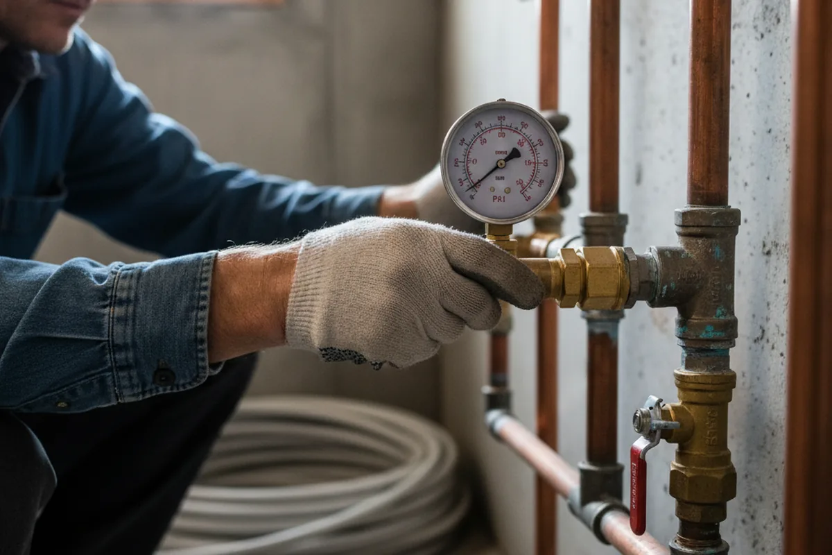 Pressure testing a repaired line during Water Line Repair in Hughesville