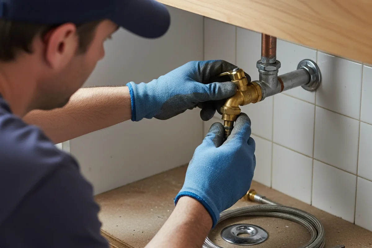Shutoff valve and fitting work during Faucet and Fixture Repair in Hughesville